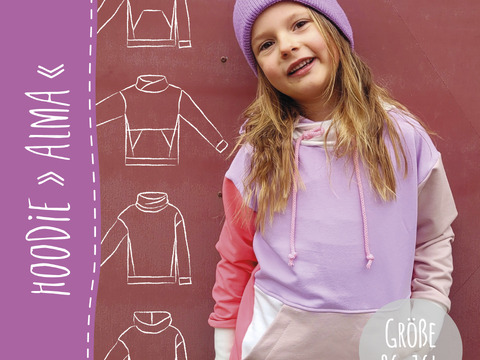 HOODIE "ALMA" | Nähanleitung und Schnittmuster | Gr. 86-164 | 2 WEITEN