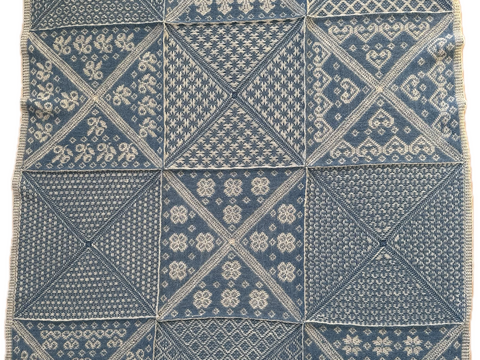 Tunesisch gehäktelte Jahresdecke 2025 Patchwork-Norway-Decke