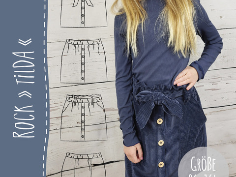 ROCK "TILDA" | Schnittmuster und Anleitung | Gr. 86-164 | 3 WEITEN