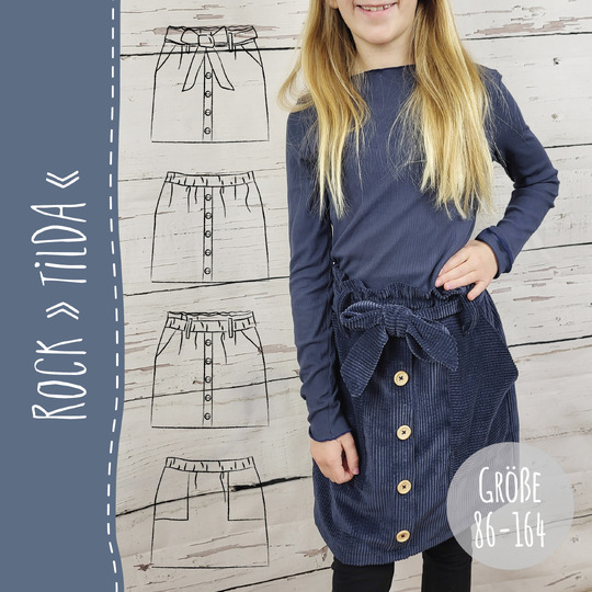 ROCK "TILDA" | Schnittmuster und Anleitung | Gr. 86-164 | 3 WEITEN