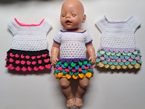 Puppen Kleid Drachenschuppen