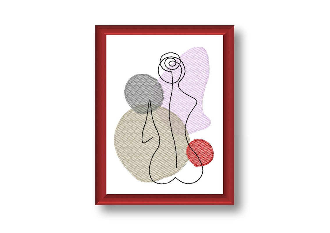Stickdatei Frau Rücken, LineArt, Redwork, Silhouette, drei Größen - Bild 4