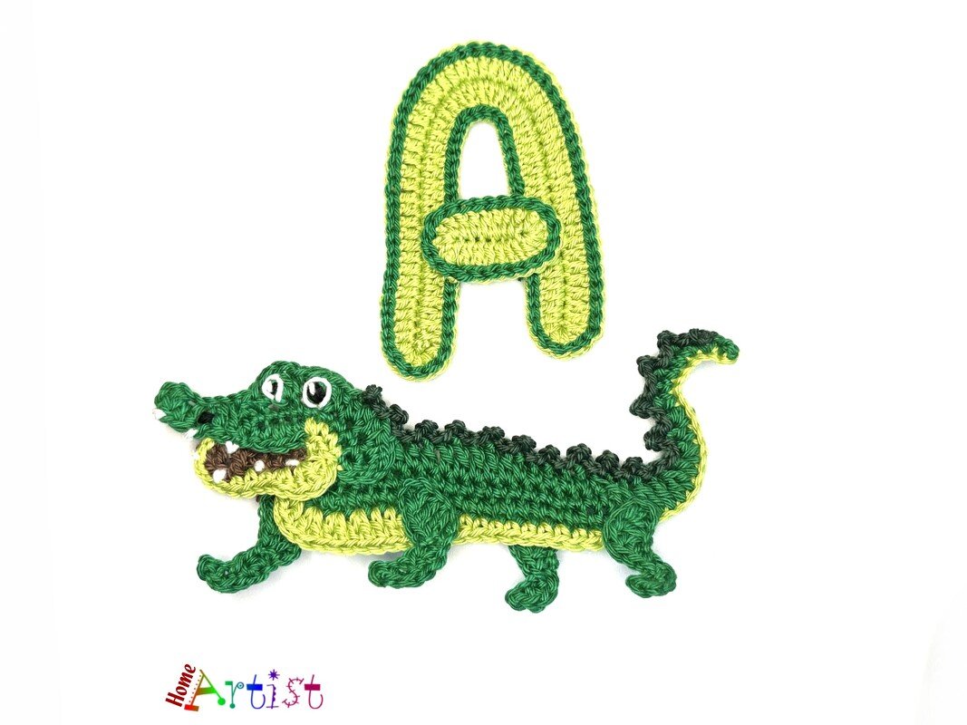 Crochet Animal Alphabet A Alligator - Image 2