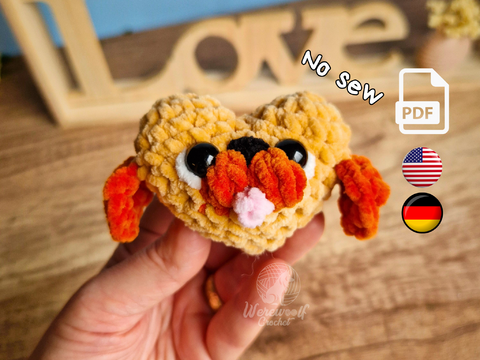 Hundeliebe Herz Häkelanleitung ohne nähen