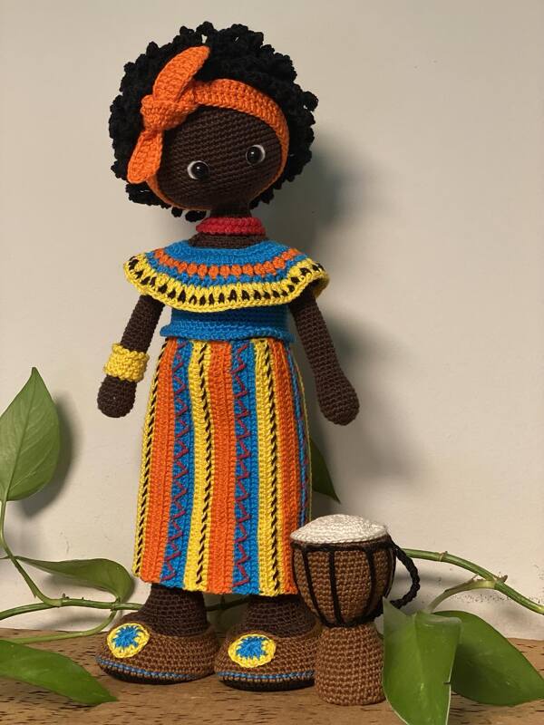 Doll Maya Crochet Pattern African Traditional Doll Black Doll - Image 3