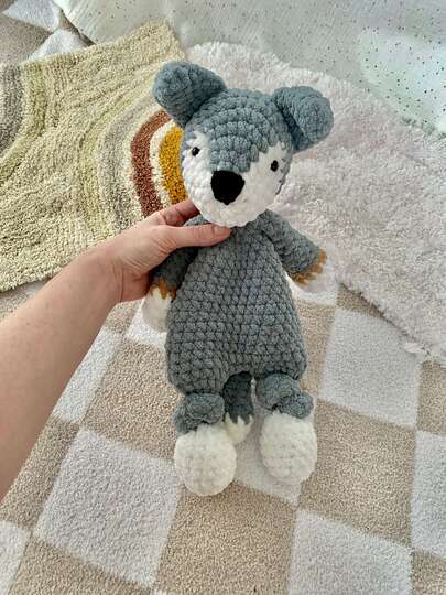 Wolf "Rudi" Lovey Crochet Pattern, Snuggler for Toddler and Children