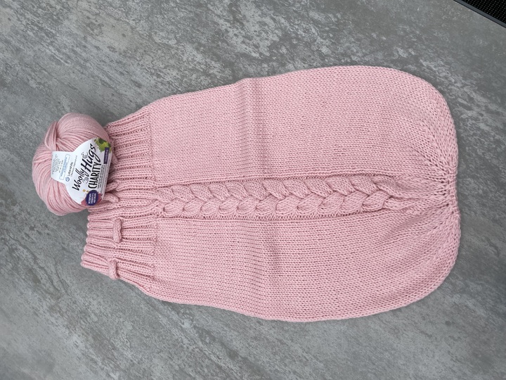 Pucksack mit Zopfstreifen f&uuml;r Baby Stricken