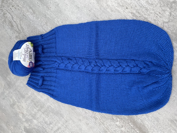 Pucksack mit Zopfstreifen f&uuml;r Baby Stricken