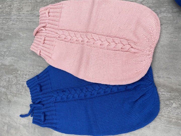 Pucksack mit Zopfstreifen f&uuml;r Baby Stricken