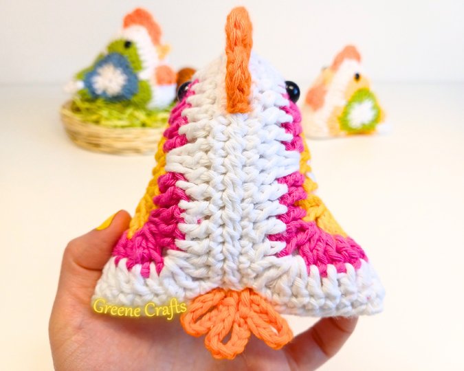 Granny-Square-Huhn - Häkelanleitung für Rustikale Deko