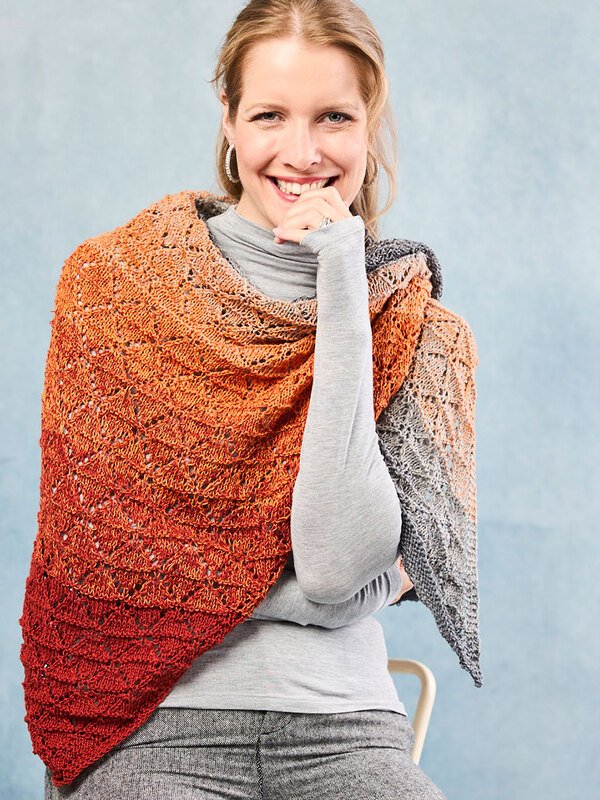 TUCH DIAGONALE RAUTEN AB SPITZE, gestrickt - Bild 6