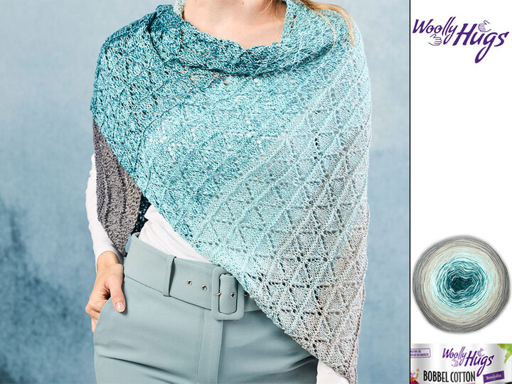 ASYMMETRISCHES TUCH DIAGONALE RAUTEN, gestrickt