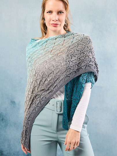 ASYMMETRISCHES TUCH DIAGONALE RAUTEN, gestrickt