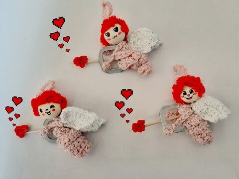 Kleiner Amor-Anhänger - Häkelanleitung