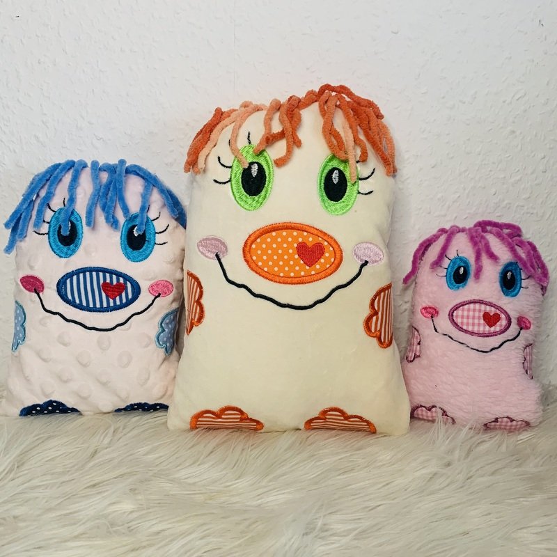 Stickdatei Schnobbel Monster Happy  In the Hoop Maschinenstickerei  2502