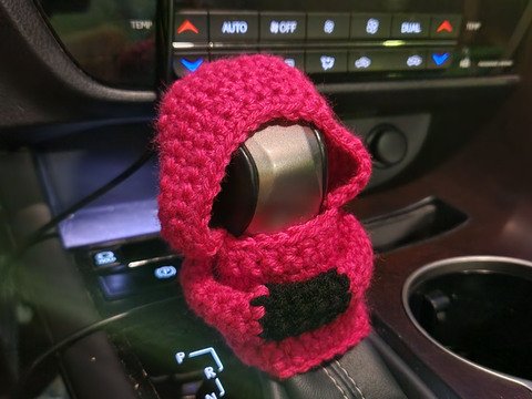Crochet Hoodie Sweater Cover for Car Gear Shift Knob