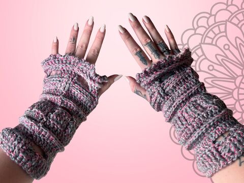 Häkelanleitung Handstulpen "GREY LADY"