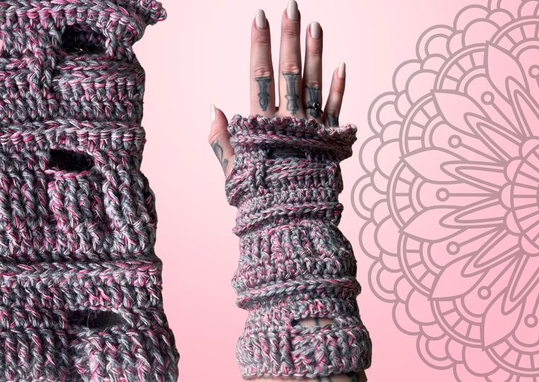 Häkelanleitung Handstulpen "GREY LADY"