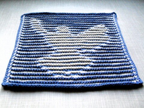 Friedenstaube in Schattenstricktechnik