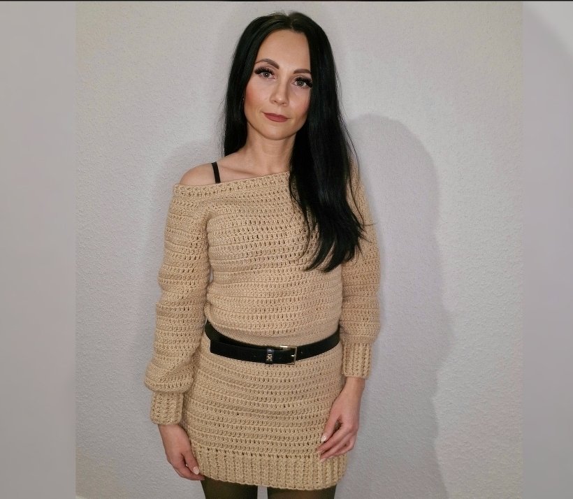 PDF Häkelanleitung "Schlichtes Kleid" XS bis XXL