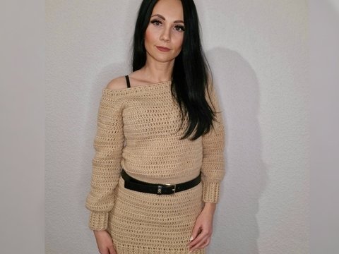 PDF Häkelanleitung "Schlichtes Kleid" XS bis XXL