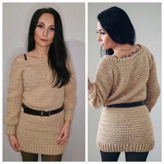 PDF Häkelanleitung "Schlichtes Kleid" XS bis XXL