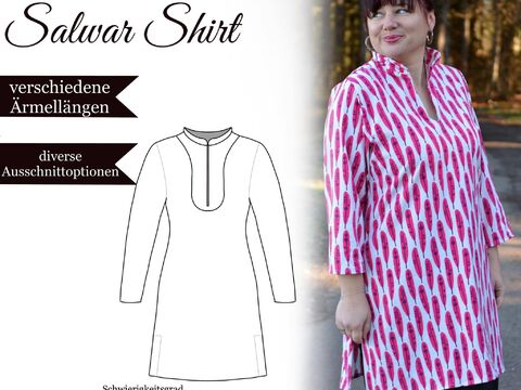 Sannys Salwar Shirt – 32-64 - E-Book und Nähanleitung