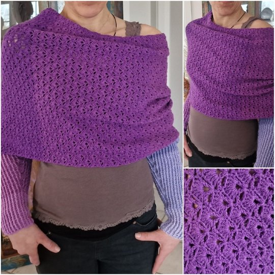 Häkelanleitung für den Ärmelschal "soft Kiss"