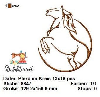 Moderne Pferde Stickdatei, Springreiten Stickdatei, digitale Stickvorlage - Bild 3