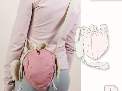 Schnittmuster Erdbeer Tasche für Kinder