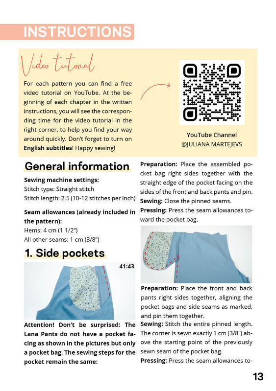 Pyjama Pants Sewing Pattern Ladies XS-XXXL Sewing Tutorial Wide Leg Trouser - Image 6