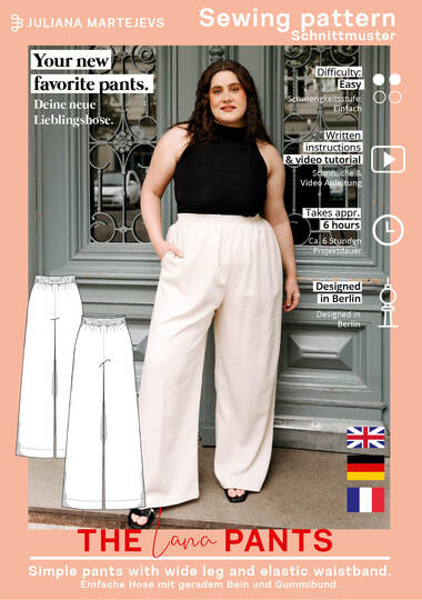 Pyjama Hose Schnittmuster Damen Weite Schlafanzug Hose Gummizug XS-XXXL