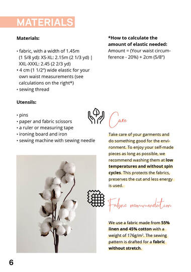 Pyjama Hose Schnittmuster Damen Weite Schlafanzug Hose Gummizug XS-XXXL