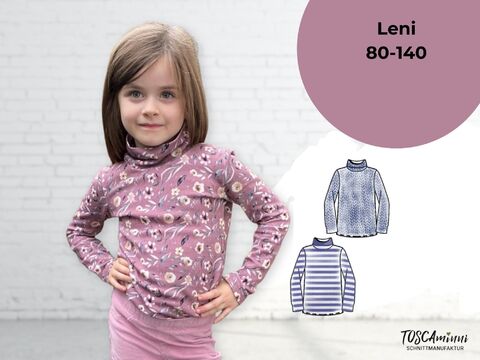 Kinder Shirt Leni | Nähmuster | Schnittmuster Shirt | Gr. 80-140