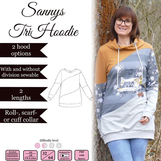 Sannys TriHoodie - 32-64 - E-Book and sewing instruction