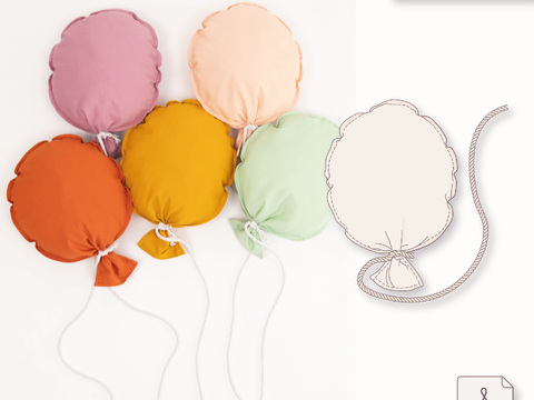 Fabric balloon sewing pattern - 22 x 30 cm