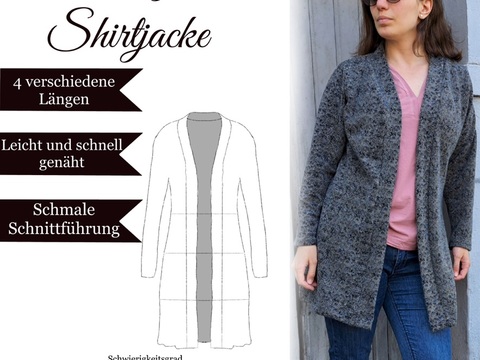 Sannys Shirtjacke – Gr 32-64 – E-Book und Nähanleitung