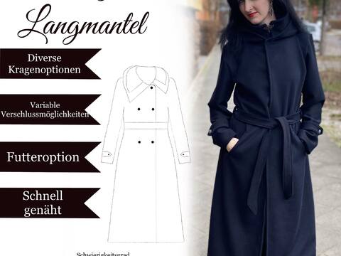 Sannys Long Coat - Size 32-64 - E-Book and instructions