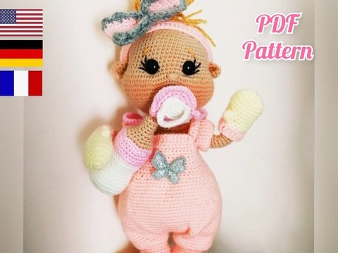 Häkelpuppenmuster, Amigurumi-Puppenmuster, Amelie-Puppenmuster