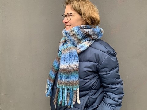 Strickanleitung Schal Sonja mit Fransen