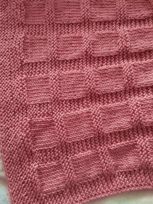 Babydecke gestrickt (rechts/links Muster)