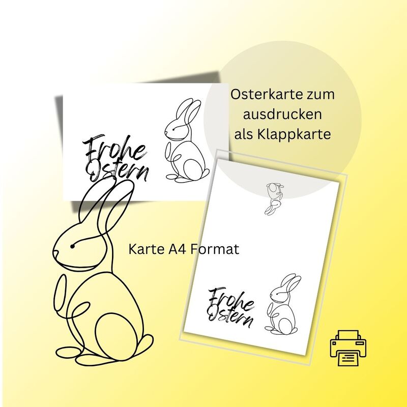 Osterkarte download Ostern Karte Grußkarte A4 digitaler Sofortdownload