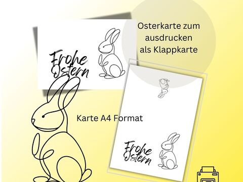Osterkarte download Ostern Karte Grußkarte A4 digitaler Sofortdownload