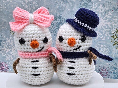 Jolly Snow Couple- Crochet Amigurumi Pattern- English