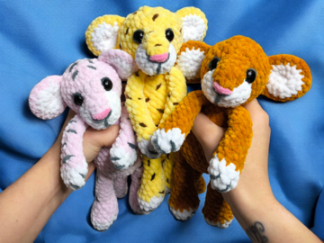 Anleitung für gehäkelte Kuscheltiere: Plüsch-Tiger, Löwe und Leopard set