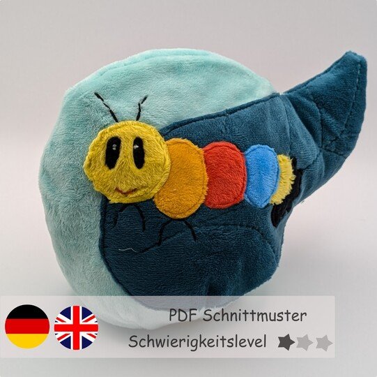 reversible cuddly toy "Krempeltier"caterpillar Level 1 - sewing instruction