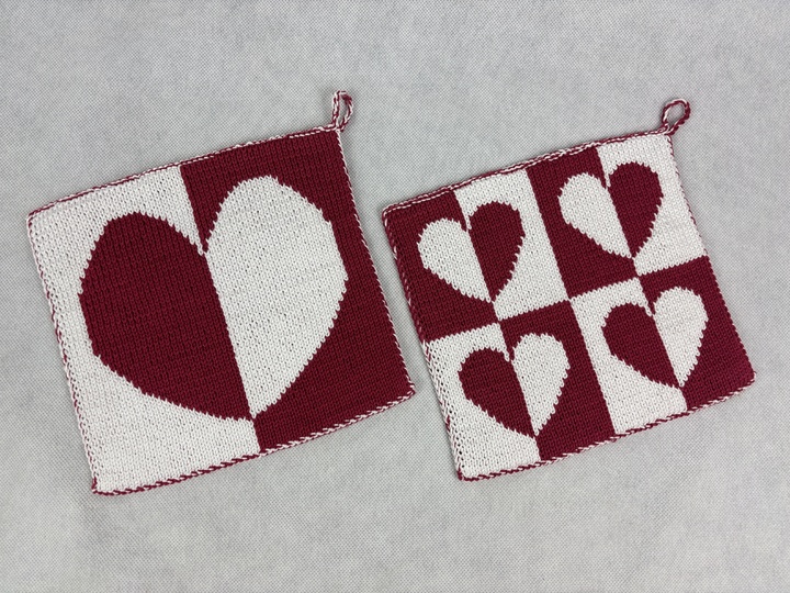 Potholders ‘Cooking Love’ – A Double Knitting Instruction