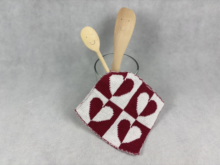 Potholders ‘Cooking Love’ – A Double Knitting Instruction
