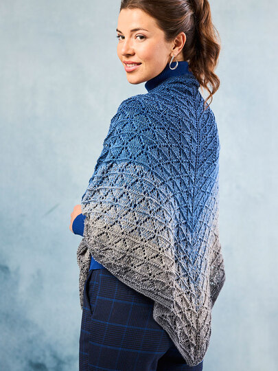 TUCH RAUTENWELLEN AB HALSMITTE, gestrickt