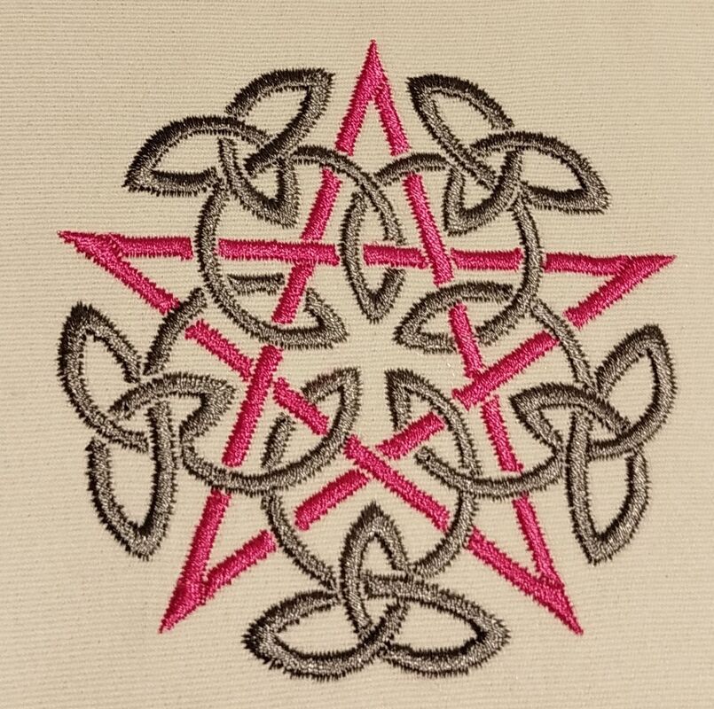 Stickdatei - Pentagramm mit Stern - Stern - Keltisch - 3 Größen